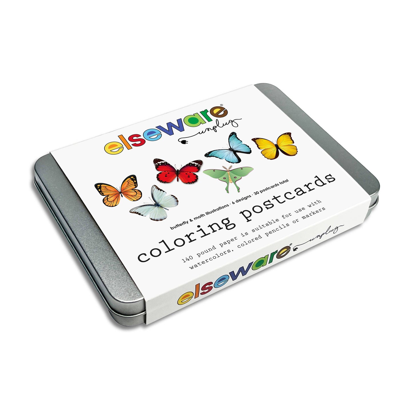 Coloring Postcards w/ 6 Butterfly & Moth Designs (30cards)
