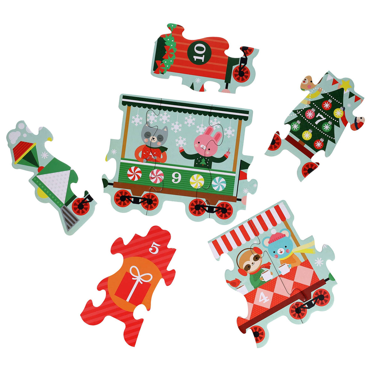 Christmas Train Shaped Floor Puzzle