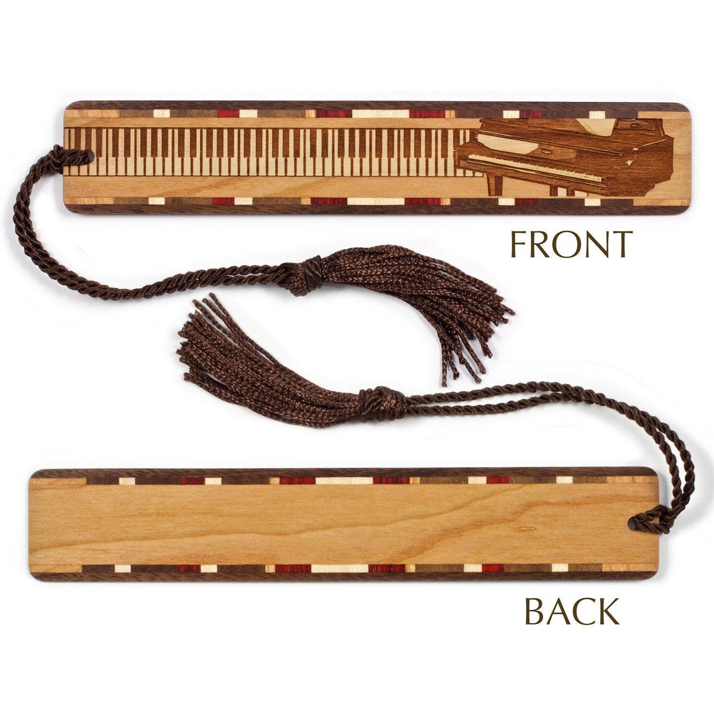 Piano Musical Instrument Handmade Engraved Wooden Bookmark