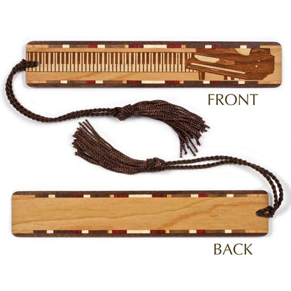 Piano Musical Instrument Handmade Engraved Wooden Bookmark