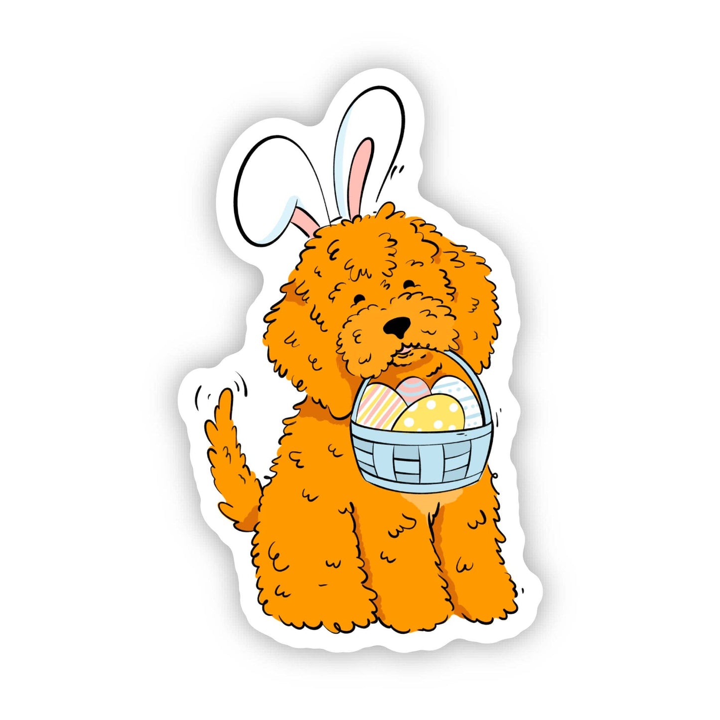 Golden Doodle Bunny Ears Easter Sticker