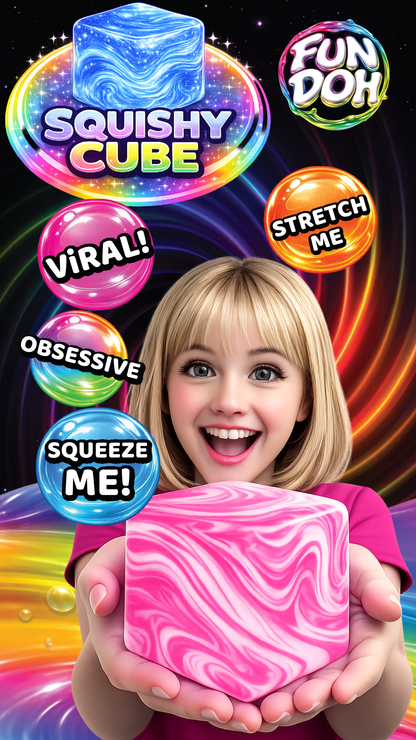 Fun Doh Swirl Squishy Cubes Viral Assortment - 12/Display