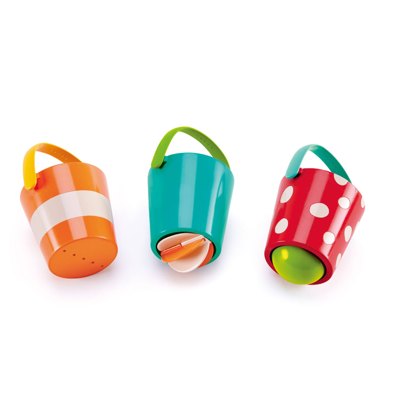 Toddler Sensory Bath Buckets Set of 3 Water Toys