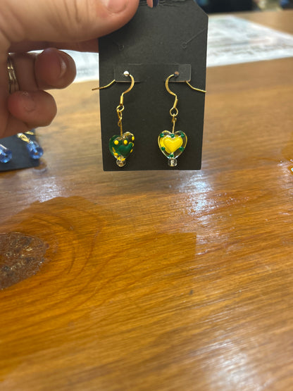 Earrings made locally by Sweet Pea's Jewelry