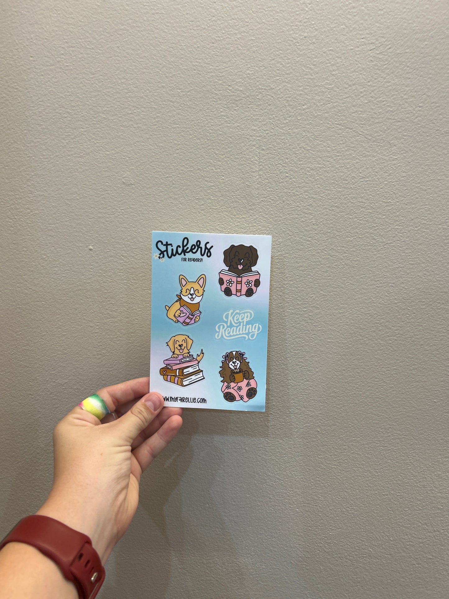 Sticker Sheet: Reading Dogs