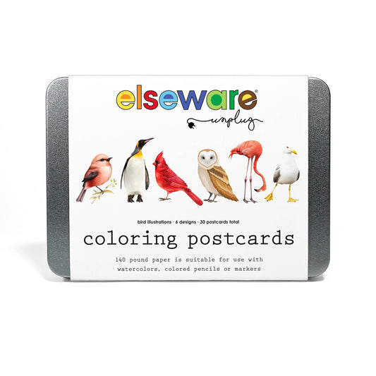 Coloring Postcards w/ 6 Bird Designs (30 cards) Stationary