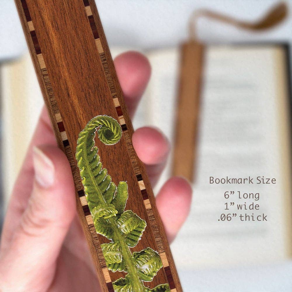 Fiddlehead Fern Handmade Wooden Bookmark