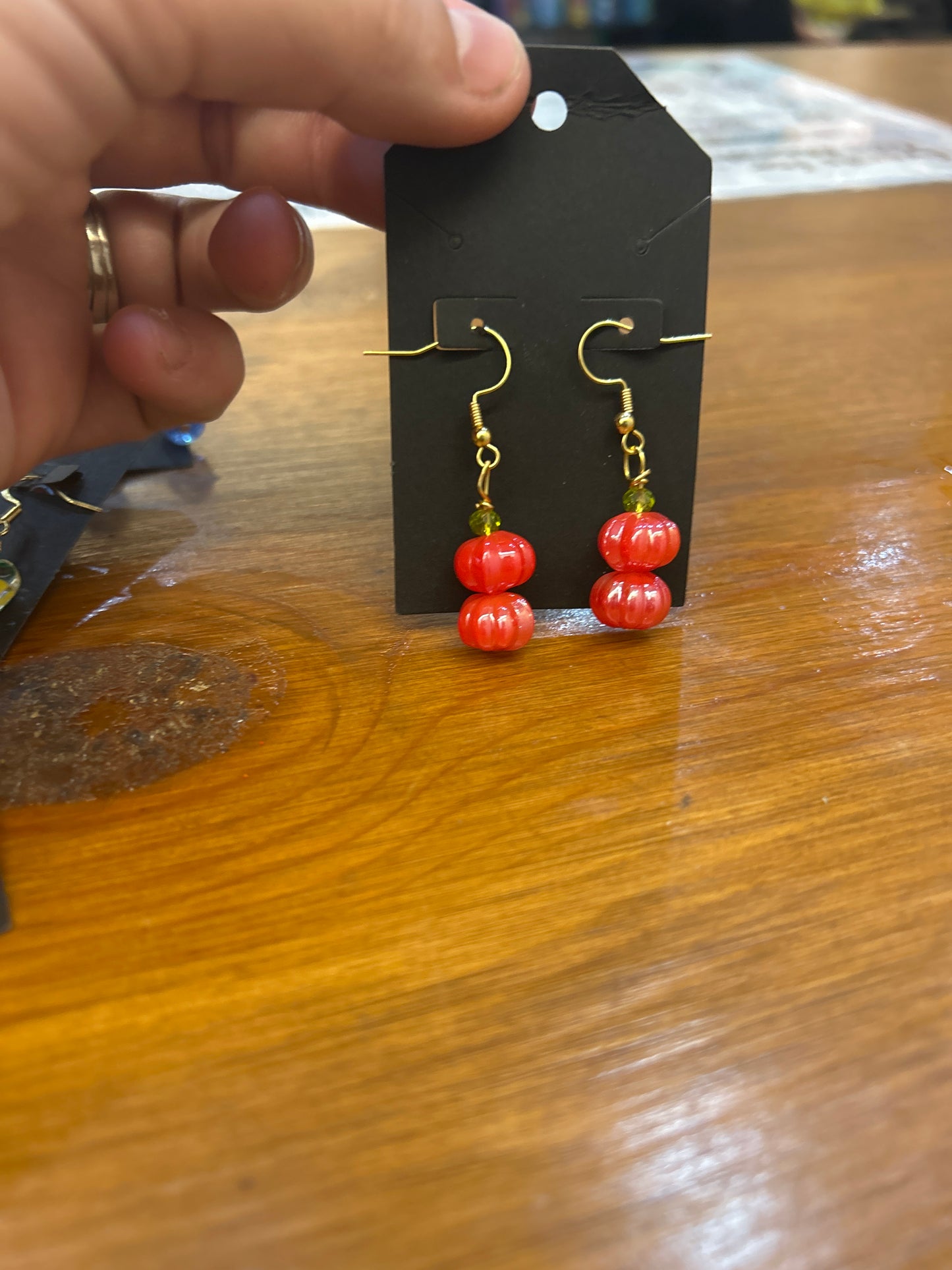 Earrings made locally by Sweet Pea's Jewelry