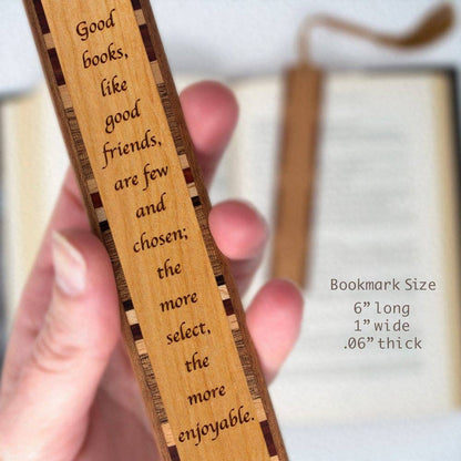 Books and Friends Quote by Louisa May Alcott Wooden Bookmark