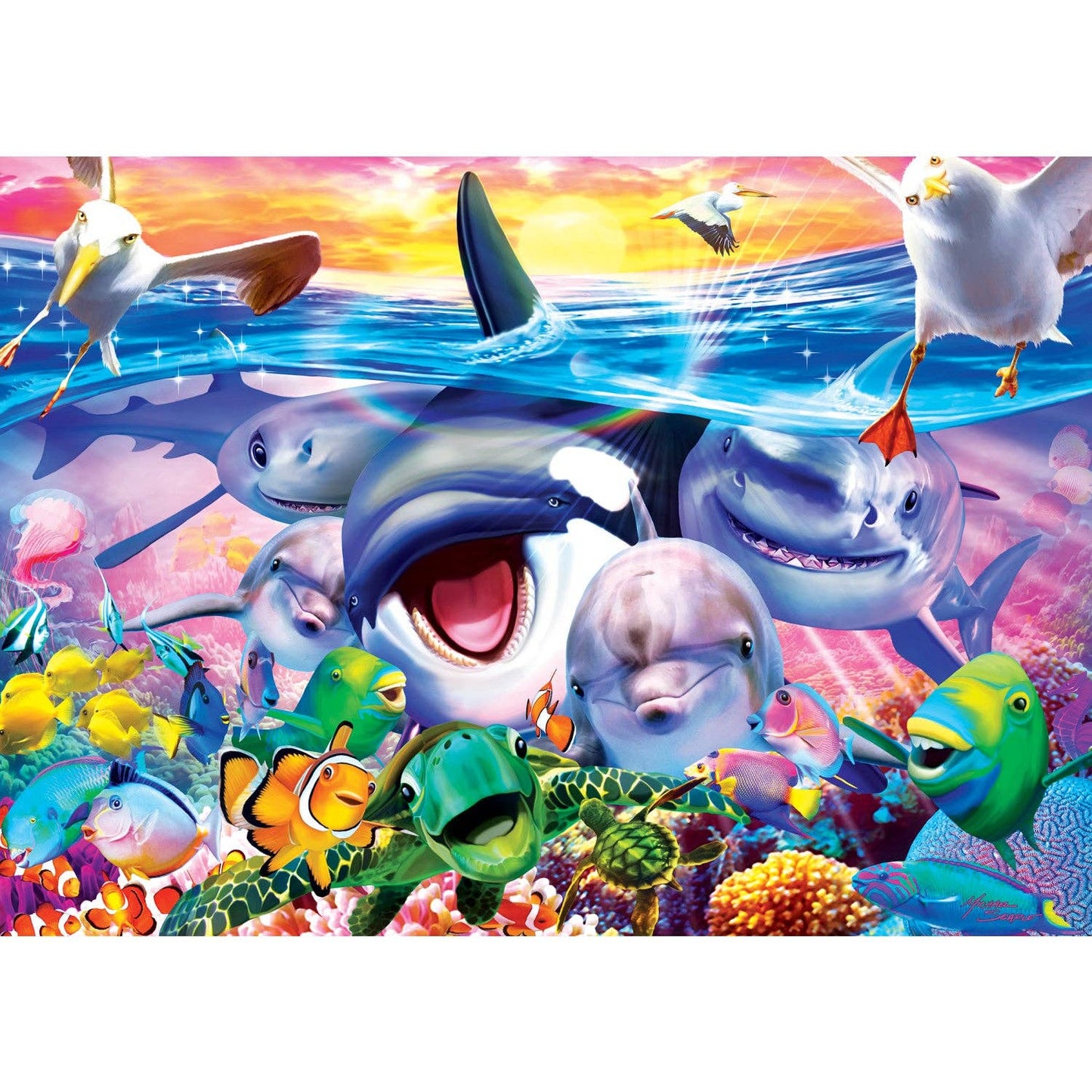 Selfies - Ocean Oddballs 500 Piece Jigsaw Puzzle