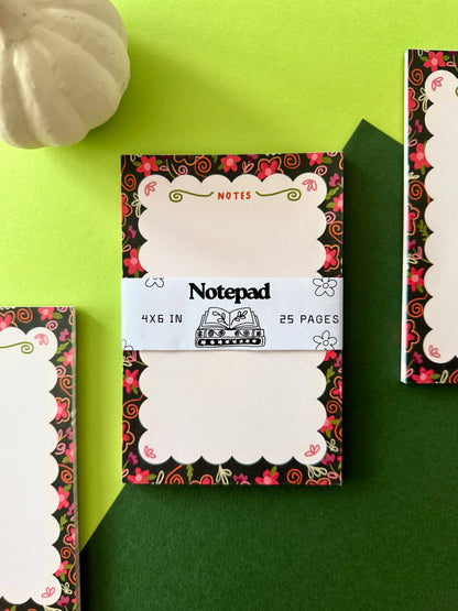Fall Floral Notepad, 4 x 6 in, 25 Pages