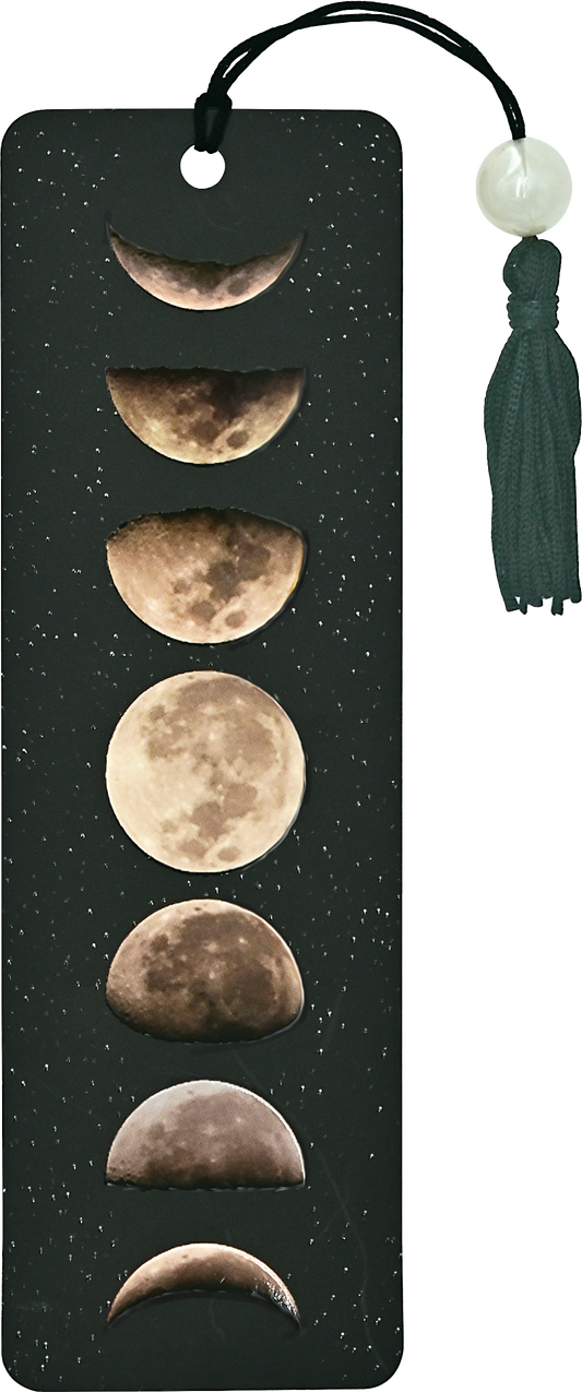 Moon Phases Beaded Bookmark