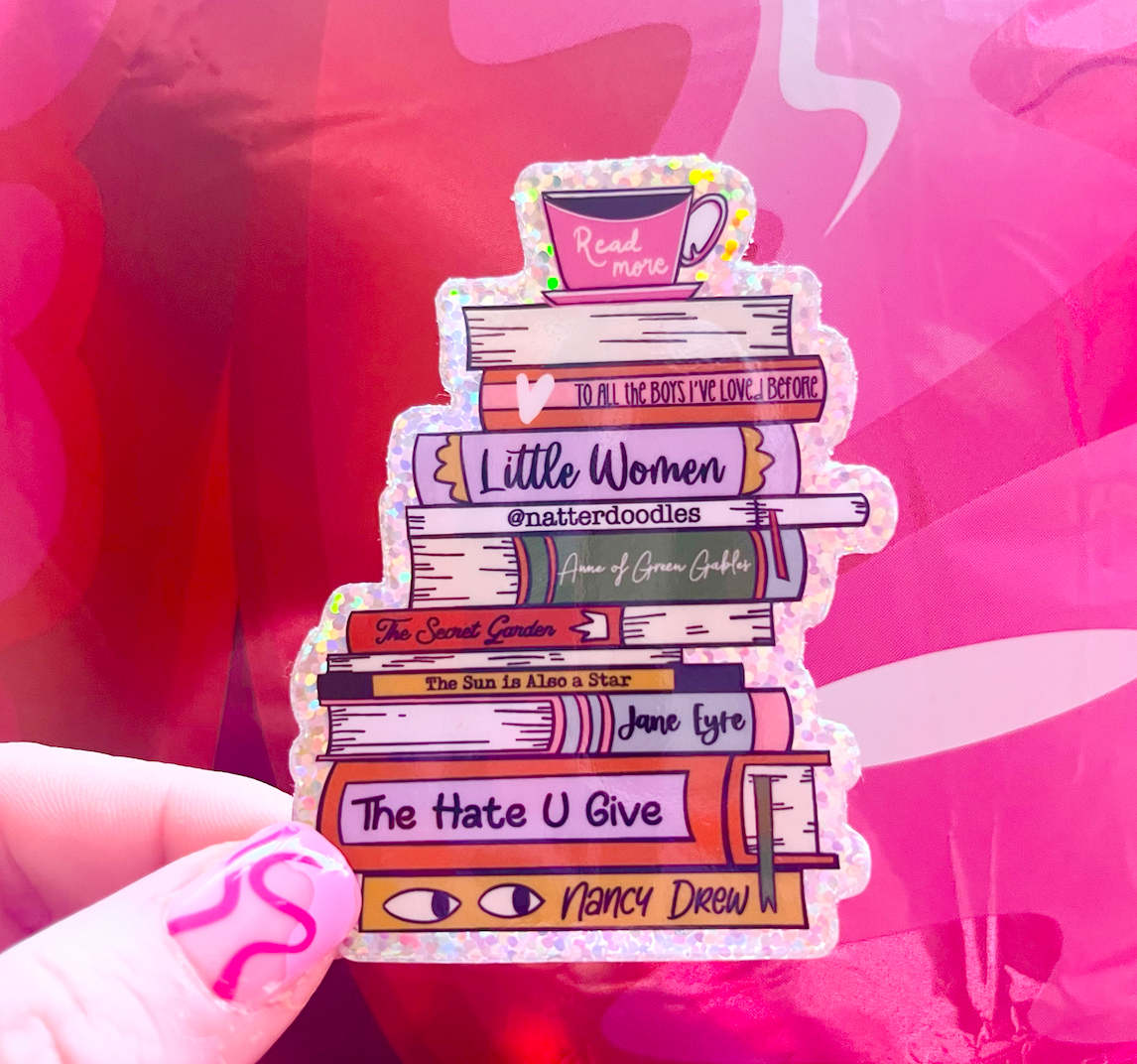 Girls Growing Up Book Stack Sticker