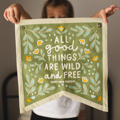 Wild And Free Canvas Banner