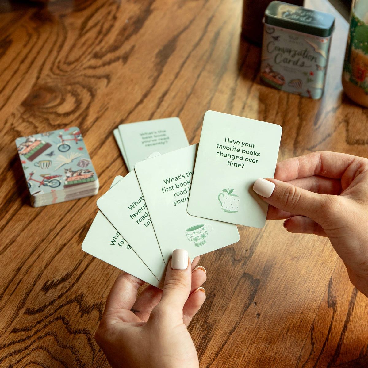 Bookish Conversation Starters - Deck of Cards + Storage Tin
