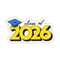 Class of 2026 Yellow Graduation Sticker
