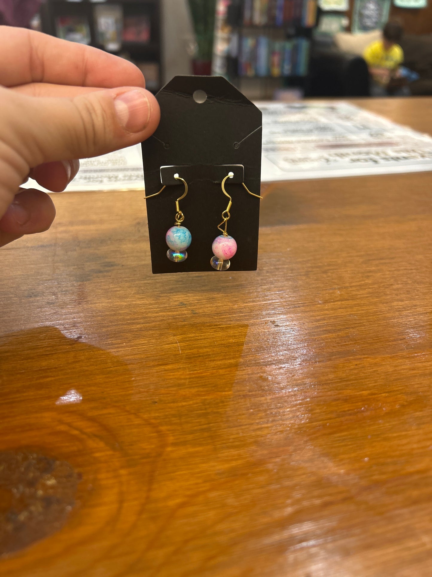 Earrings made locally by Sweet Pea's Jewelry