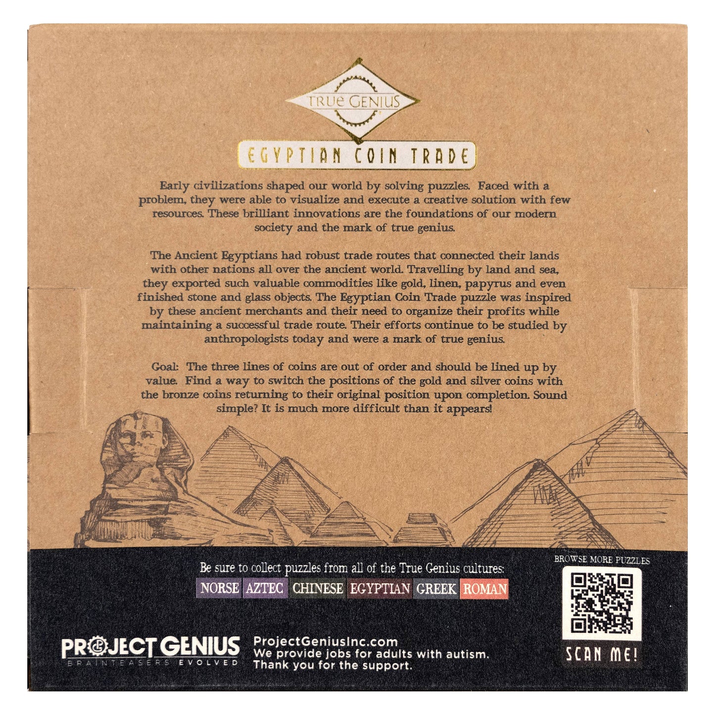 True Genius Egyptian Coin Trade Puzzle