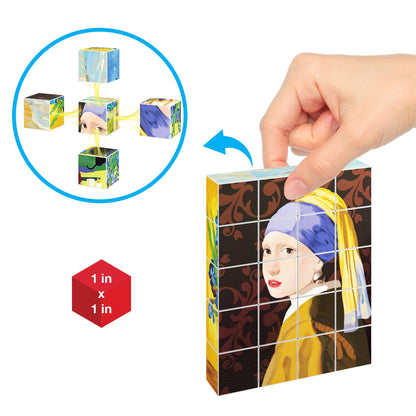 PicassoTiles 20pc 1" Famous Paintings Magnetic Cubes Set