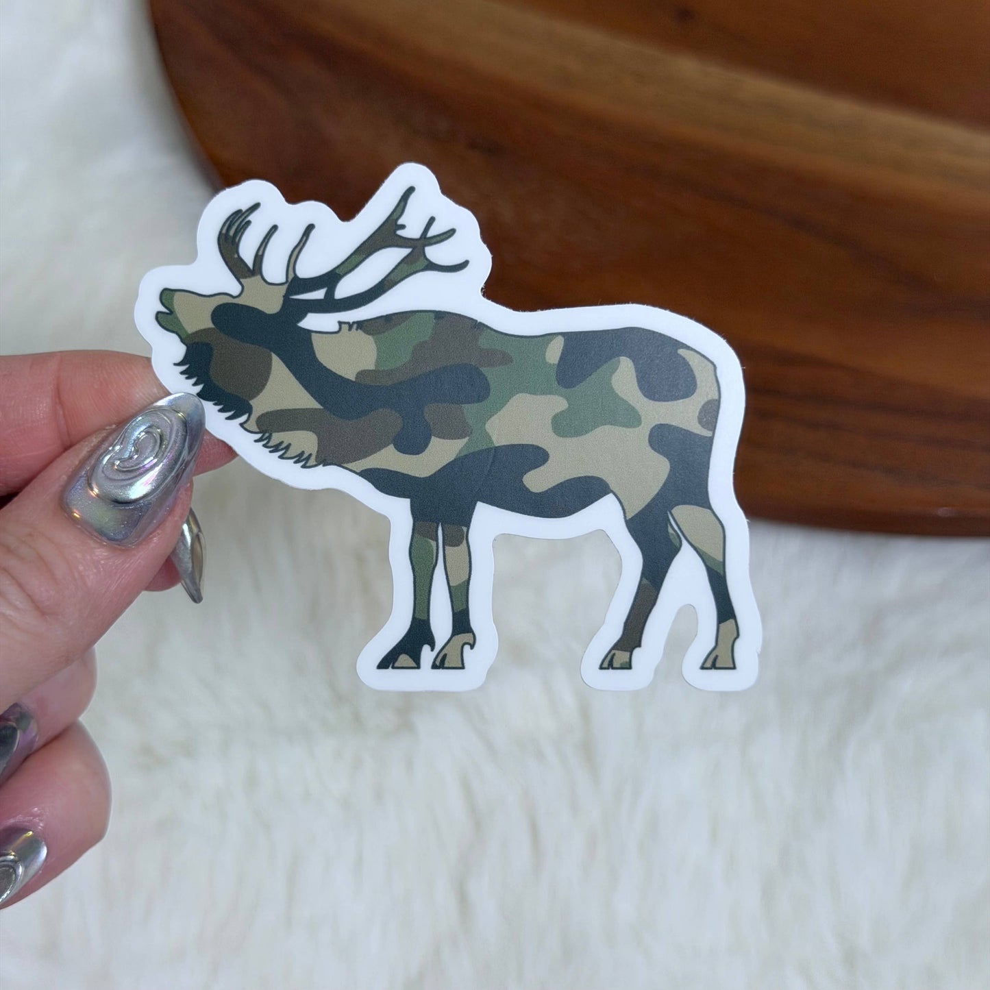 Camo Moose Sticker