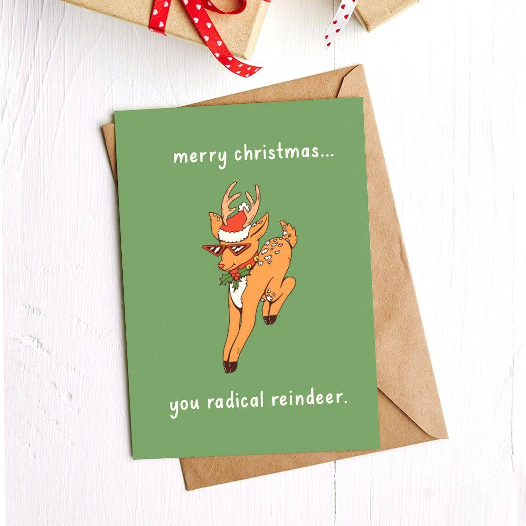 "Merry Christmas You Radical Reindeer" Christmas Card
