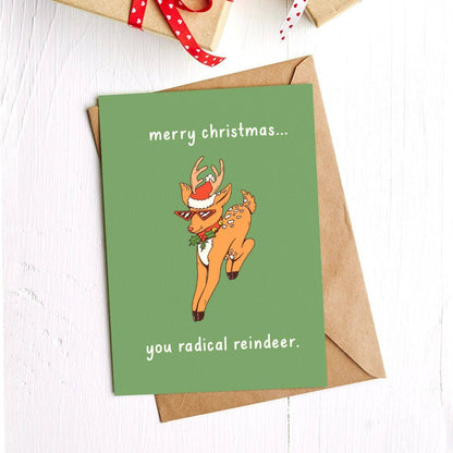 "Merry Christmas You Radical Reindeer" Christmas Card