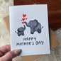 "Happy Mother's Day" Adorable Mom & Baby Elephant Card