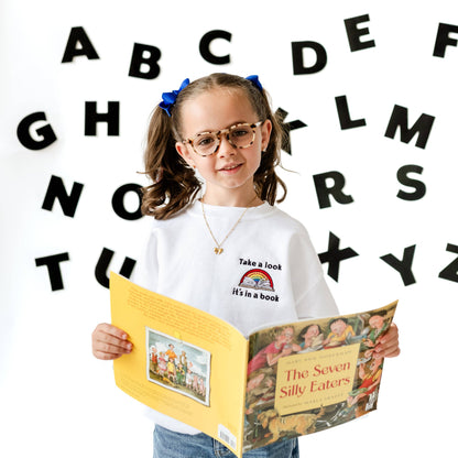 TAKE A LOOK, IT'S IN A BOOK - READING RAINBOW - Child Sweatshirt - GRAY