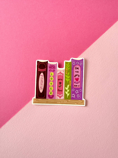 Romantasy Books Vinyl Sticker, 3 x 2.8 in, Waterproof