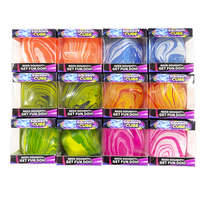 Fun Doh Swirl Squishy Cubes Viral Assortment - 12/Display