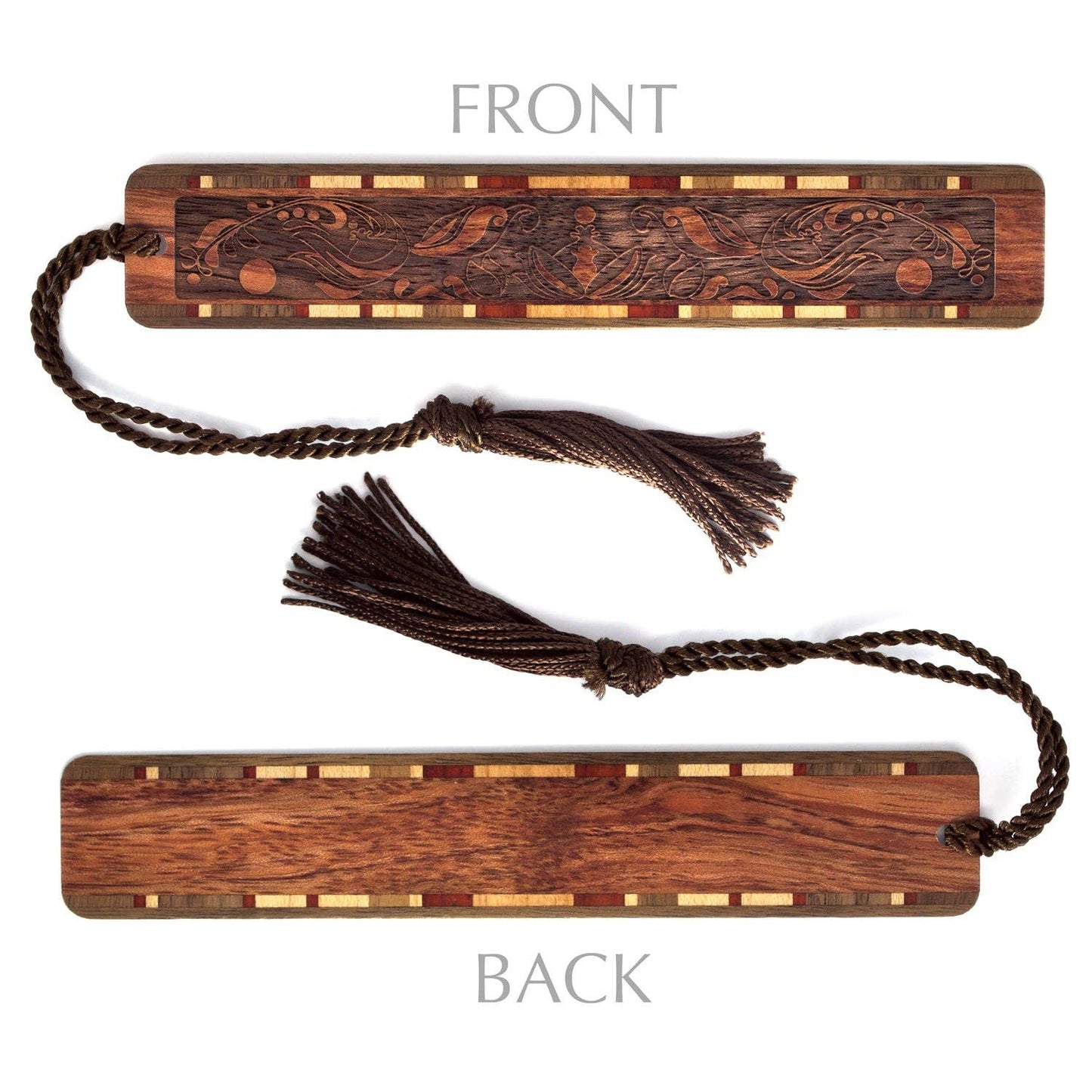 Elegant Engraved Handmade Wooden Bookmark