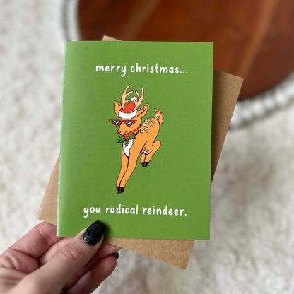 "Merry Christmas You Radical Reindeer" Christmas Card