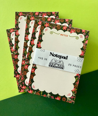 Fall Floral Notepad, 4 x 6 in, 25 Pages