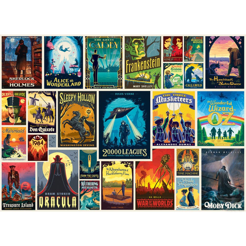 Vintage Posters - Literary Classics 1000 Piece Jigsaw Puzzle