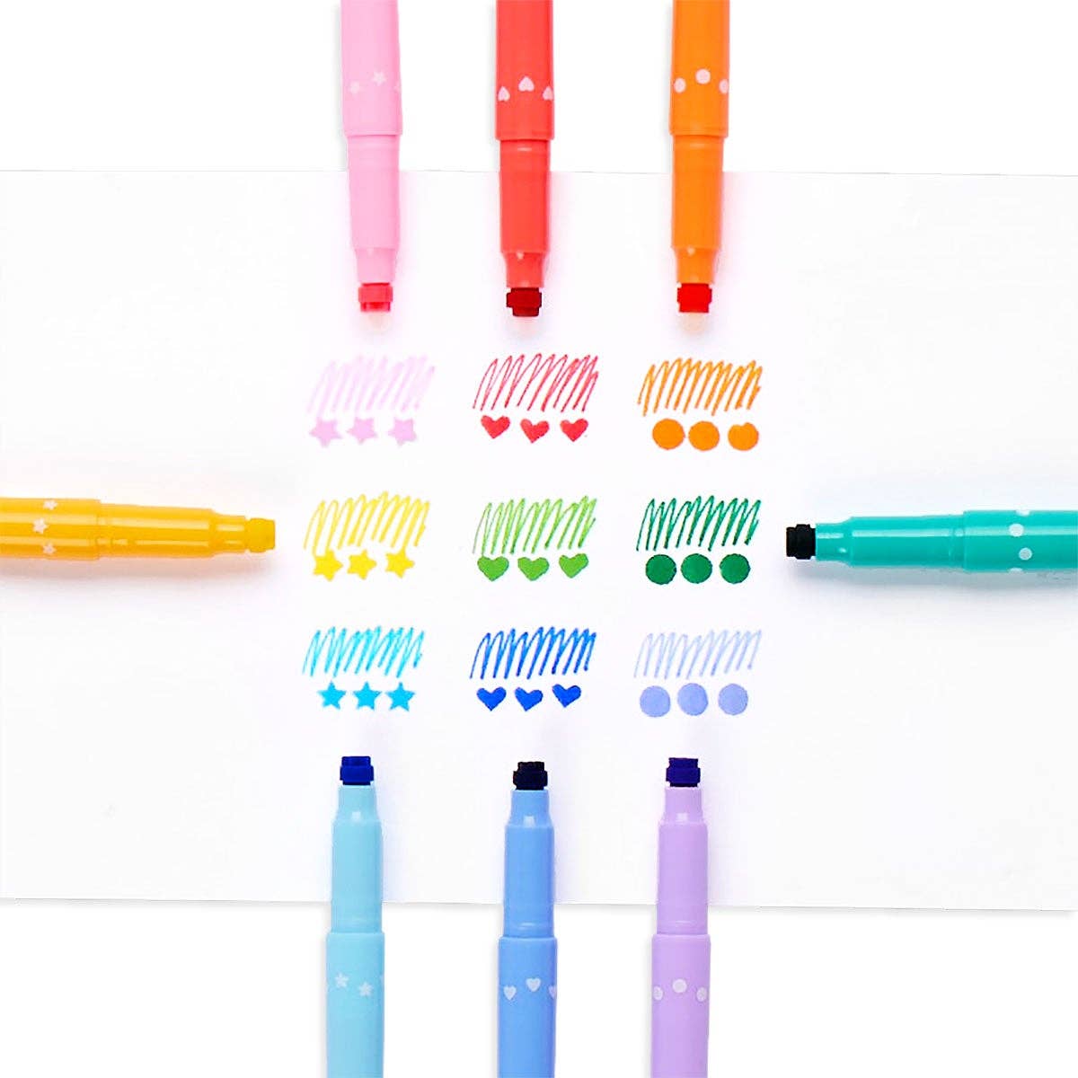 Confetti Stamp: Double-Ended Markers (Set of 9)