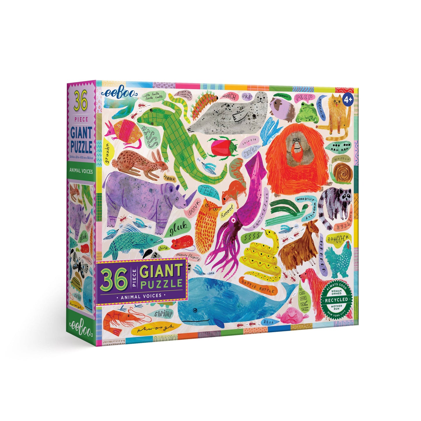 Animal Voice 36 Piece Giant Rectangular Puzzle