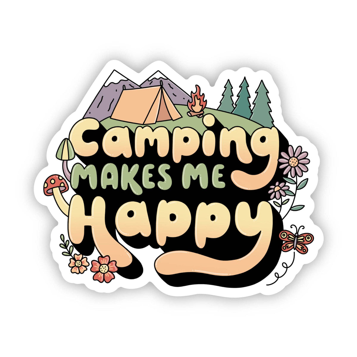 Camping Makes Me Happy Sticker
