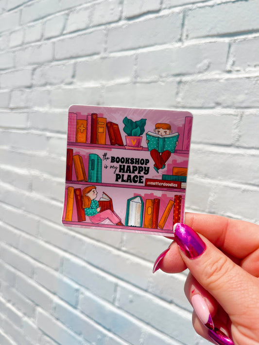 The Bookshop is My Happy Place Reading Sticker - Waterproof