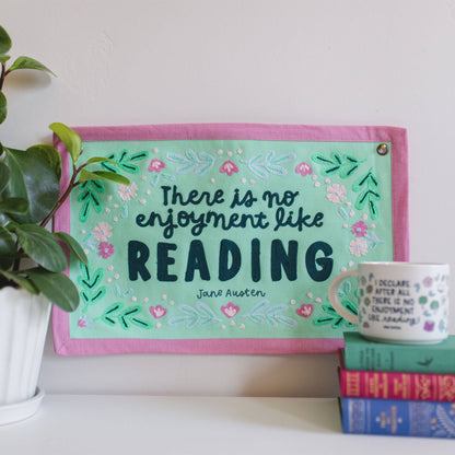Reading Pride & Prejudice Canvas Banner