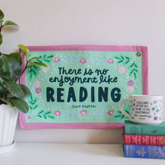 Reading Pride & Prejudice Canvas Banner