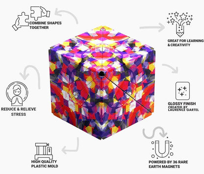 Shashibo Confetti Magnetic Puzzle Cube STEM STEAM MESH