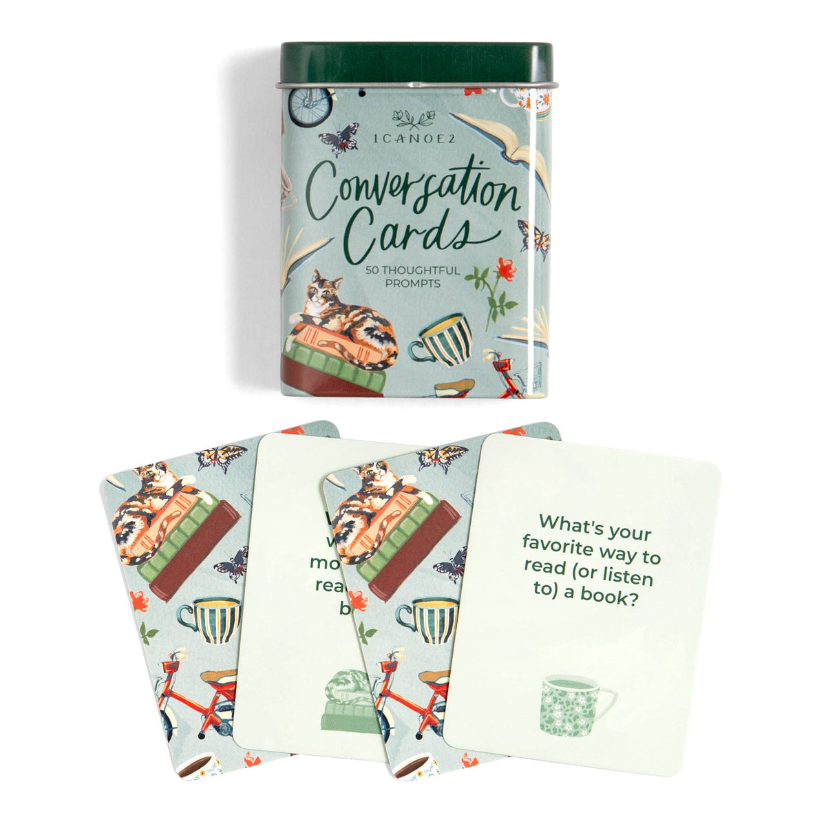 Bookish Conversation Starters - Deck of Cards + Storage Tin